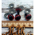 Безопасные глазки для игрушек с фиксаторами. Размер: 14 мм.Красные.