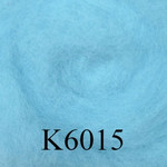 Шерсть новозеландская кардочесанная 25 гр, К 6015 голубая