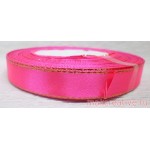 Лента атласная + люрекс 12мм розовая флуоресцентная (#05)