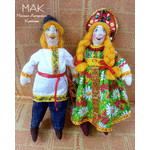 Пара кукол в русском костюме (35см)